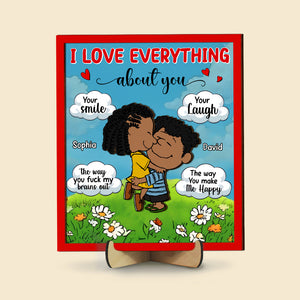 Personalized Gifts For Couple Wood Sign 03totn040125hg I Love Everything About You - Wood Sign - GoDuckee