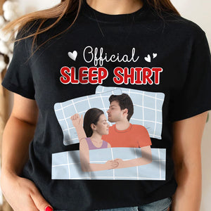 Official Sleep Shirt, Custom Sleeping Couple Face Shirt, Gift For Couple, Valentine's Gifts - Shirts - GoDuckee