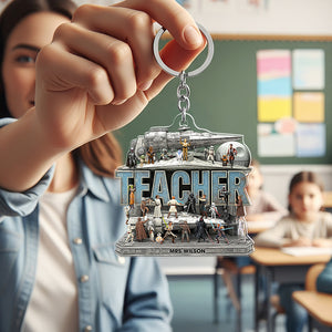 Best Teacher In The Galaxy Keychain - Personalized Gifts For Teacher 06qhqn280625 - Keychains - GoDuckee