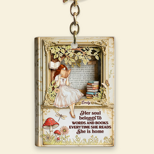 Lady Lair In A Book Acrylic Keychain, Personalized Gifts For Reading Girl 03qhpu030625 - Keychains - GoDuckee