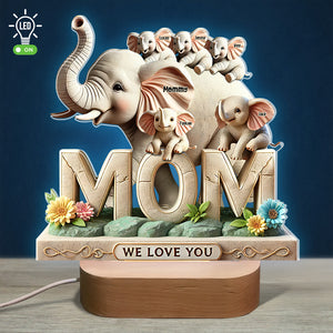 Personalized Gifts For Mom Elephant LED Light 01hutn170425 - Led Night Light - GoDuckee