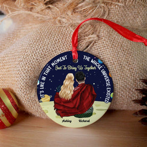 Gift For Couple, Personalized Ceramic Circle Ornament, Christmas Gift 02KAHN041123 - Ornament - GoDuckee