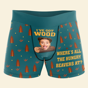 This Beaver Needs Wood - I've Got Wood, Custom Couple Photo Men & Women Boxer Briefs 05NATN050124 - Boxer Briefs - GoDuckee