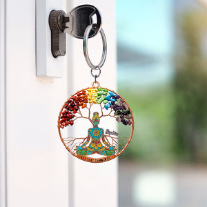 Spiritual Balance Keychain – Personalized Gifts For Yoga Lovers 03naqn130625 - Keychains - GoDuckee
