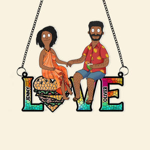Personalized Gifts For Couple Window Hanging Suncatcher Ornament 03OHMH080225PA - Ornament - GoDuckee