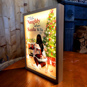 Let's Be Naughty And Save Santa The Trip, Personalized Light Picture Frame, Chritsmas Gifts For Couple - Poster & Canvas - GoDuckee