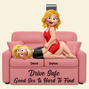 Naughty Couple Acrylic Car Visor Clip - Personalized Gifts For Couple 04naqn150126 - Car Visor Clip - GoDuckee