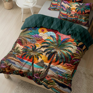 Coastal Scenery Quilt Bed Set 04HULU210125 - Blanket - GoDuckee