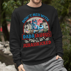 Don't Mess With Dadasaurus, Personalized Shirt, Dinosaur Dad In The Park, Gift For Dad - Shirts - GoDuckee