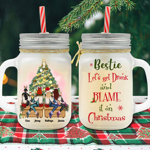 Bestie, Let's Get Dunk, Gift For Friends, Personalized Drinking Jar, Best Friends Drinking Jar, Christmas Gift 03HUHN150923TM - Drinkware - GoDuckee
