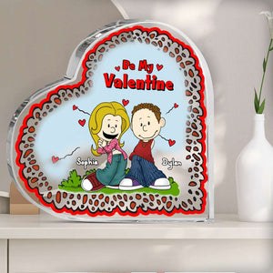 Personalized Gifts For Couples Valentine Heart Plaque Y2K Style Couples 05KALU060125HG - Shaped Plaques - GoDuckee