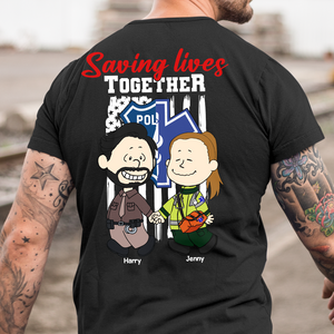 Personalized Gifts For Couple Shirt, First Responder Couple Saving Lives Together 02qhpu160125hg - Shirts - GoDuckee