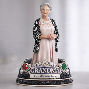 Cherished Grandma Shaped Plaque - Personalized Custom Photo Gift For Grandma 01TOTN180326 - Shaped Plaques - GoDuckee
