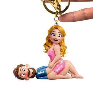 Naughty Couple Keychain - Personalized Gifts For Couples 02naqn150126 - Keychains - GoDuckee
