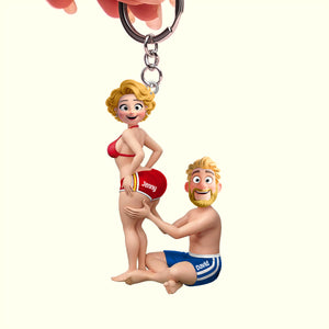 Funny Couple Keychain - Personalized Gifts For Couple Keychain 03HUTN290126 - Keychains - GoDuckee