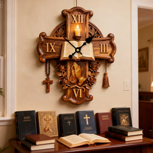 Faith Prayer Acrylic Clock – Gifts For Christians 01palu251225 - Hanging Wall Clock - GoDuckee