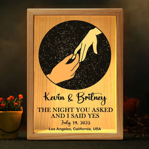 Personalized Gifts For Couple Light Frame The Night You Asked And I Said Yes 08DTDT250124 - Canvas Print - GoDuckee