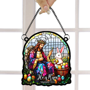 Jesus Easter's Day Gifts Suncatcher Ornament 02XQLU060125 - Ornament - GoDuckee