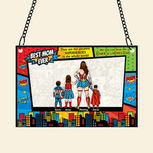 Personalized Gifts For Mom Window Hanging Suncatcher, Best Mom Ever 02HUDT310325PA - Ornament - GoDuckee