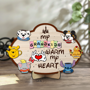 Personalized Gifts For Grandma Wood Sign My Grandkids Warm My Heart 02ohpu190325 - Wood Sign - GoDuckee