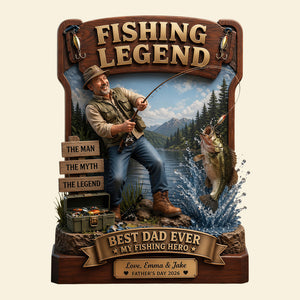 Fishing Legend Acrylic Plaque - Custom Photo Gifts For Fishing Dads 04tydt300426 - Shaped Plaques - GoDuckee