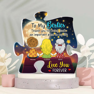 Personalized Gifts For Friends Shaped Acrylic Plaque 04xqqn101224hg Sitting Together See Moon - Shaped Plaques - GoDuckee