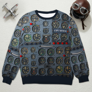 Pilot Control Panel Ugly Sweater - Personalized Christmas Gifts For Pilot 01HULU120925 - Ugly Christmas Sweater - GoDuckee