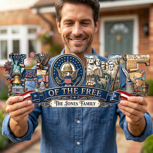 Proud Anniversary Home Of The Free Acrylic Sign, Personalized Decor Gifts For Patriots 04qhqn020626 - Acrylic Sign - GoDuckee