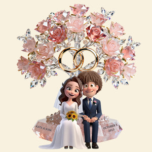 Wedding Couple Acrylic Plaque - Personalized Gifts For Couples 01natn221225 - Shaped Plaques - GoDuckee