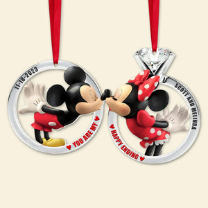 Set Of 2 Personalized Ornaments For Couple Happy Ending, PW-02QHTN241023, Christmas Gift, Anniversary Gift Ideas - Ornament - GoDuckee