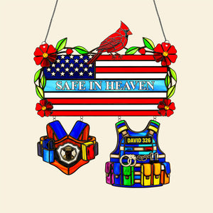 Police Heaven Cardinal Suncatcher - Personalized Gifts For Loved Ones 04ohta050925 - Ornament - GoDuckee