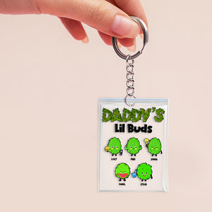 Funny Daddy's/Mommy's Lil Buds Personalized Keychain - Keychains - GoDuckee