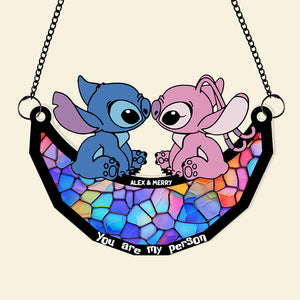 Personalized Gifts For Couple Suncatcher Window Hanging Ornament 01KAMH290524 - Ornaments - GoDuckee