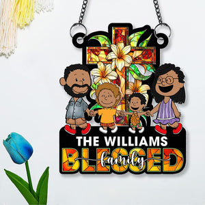 Personalized Gifts For Christian Family Window Hanging Suncatcher Ornament 01kaqn100125hh - Ornament - GoDuckee