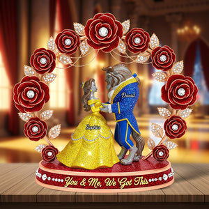 Cartoon Couple Plaque - Personalized Gifts For Couple 01ohqn120625 - Shaped Plaques - GoDuckee