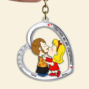 Personalized Gifts For Couple Keychain 02ohtn060125hg Together We're Unstoppable - Keychains - GoDuckee
