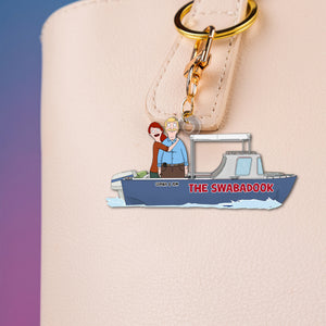 Personalized Gifts For Couple Keychain, Happy Trip On Motorboat 03qhtn070225hg - Keychains - GoDuckee