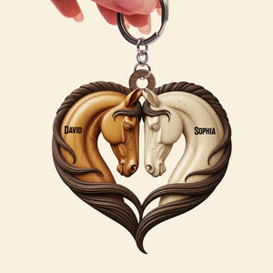 Horse Couple Keychain - Personalized Gifts For Couple 06natn140625 - Keychains - GoDuckee