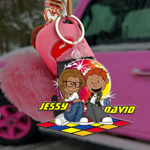 Personalized Gifts For Couple Acrylic Keychain Y2K Style Disco 01XQLU100125HG - Keychains - GoDuckee