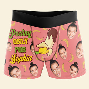 Custom Photo Funny Gifts For Him Men's Boxers 01totn111224 Peeling Only For Her - Boxer Briefs - GoDuckee
