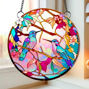 Personalized Gifts For Bird Lovers Suncatcher Ornament 033acdt280824 Hummingbird - Ornament - GoDuckee