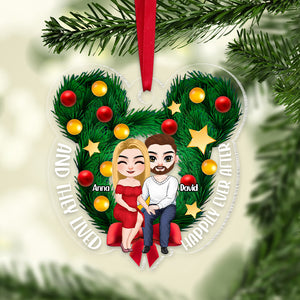 And They Lived Happily Ever, Personalized Acrylic Ornament, PW-04HUTN190923HH, Christmas Gift For Couple - Ornament - GoDuckee