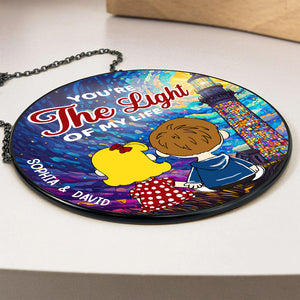 Personalized Gifts For Couple Stained Glass You're The Light Of My Life 03TODT130125HG - Ornament - GoDuckee