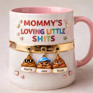 Mom’s Funny Little Squad Accent Mug - Personalized Mother's Day Gifts 04HUDT090426 - Coffee Mug - GoDuckee