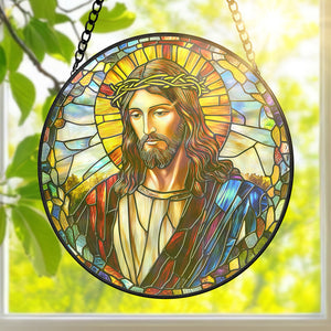 Gifts For Christian Jesus Stained Glass 01huqn060325 - Ornament - GoDuckee