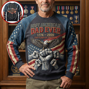 Best American Dad Shirt - Personalized Gifts For Father Day Sweatshirt 04PAQN280226 - AOP Products - GoDuckee