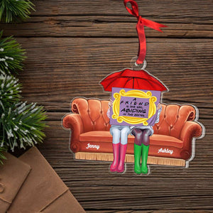A Friend Is One Soul Abiding In Two Bodies, Gift For Friends, Personalized Acrylic Ornament, Friends Sitting Ornament 04OHHN231123TM - Ornament - GoDuckee
