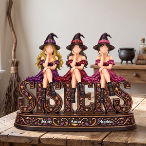 Witchy Sisters Forever Acrylic Plaque - Personalized Christmas Gift For Sisters 03NATN221026