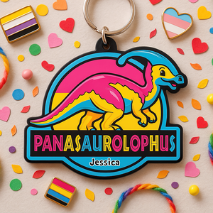 Colorful Dinosaur Keychain – Personalized Gifts for LGBTQ+ Pride 03hupu050625 - Keychains - GoDuckee