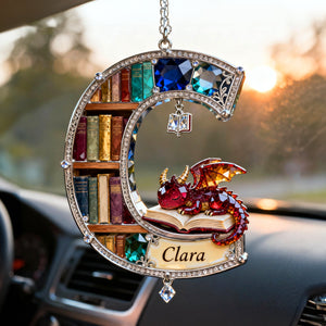 Fantasy Book Dragon Car Hanging Ornament, Personalized Gifts For Book Lovers 01qhtn130126 - Ornament - GoDuckee